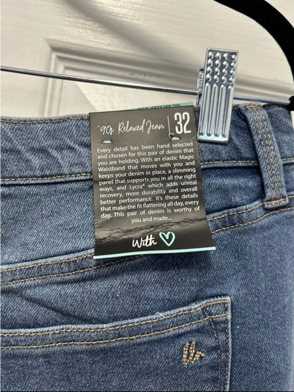 LULAROE Women's Stretch 90’s Relaxed Denim Blue Jeans size 32 / 14 - Picture 7 of 7